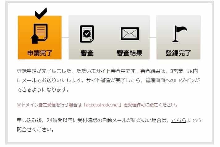 申請完了